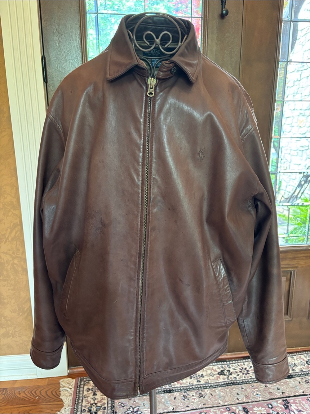 Polo by Ralph Lauren Brown Leather Bomber Jacket